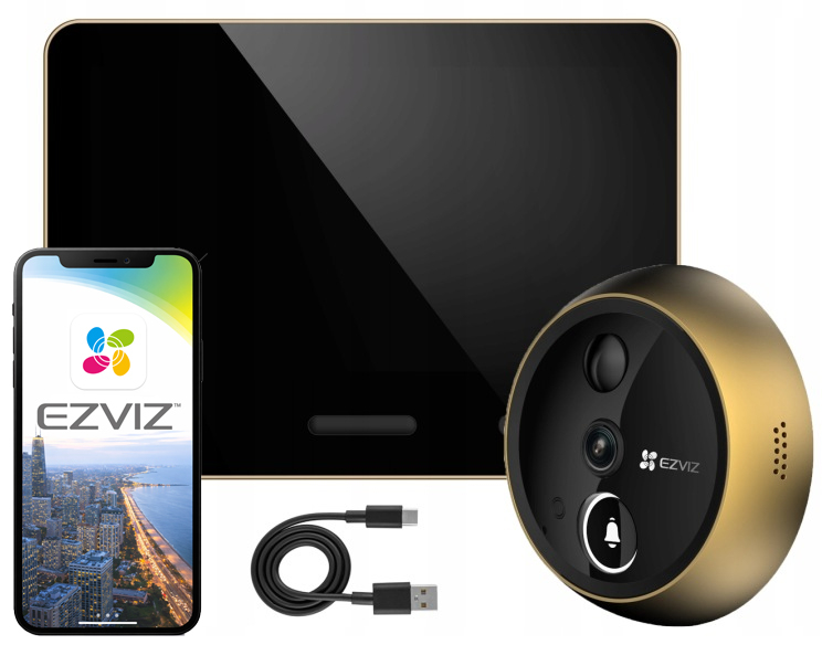 EP4 GOLD - Inteligentny wizjer WiFi z dotykowym ekranem, kamera 4K, kąt 155° - EZVIZ | 6941545641966