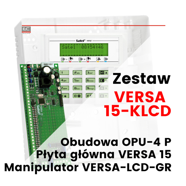 VERSA 15-KLCD - Zestaw: płyta główna VERSA 15, manipulator VERSA-LCD-GR, obudowa OPU-4 P (bez transformatora) | 5905033332171