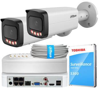 Zestaw do Monitoringu IP 12Mpx, 2 Kamery IPC-HFW21249TP-AS-IL-0280B, Dual Light, PoE - DAHUA | IPC-HFW21249TP-AS-IL-0280B(X2) POE KIT