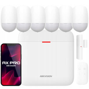 Zestaw alarmowy bezprzewodowy AX PRO, 6x czujka ruchu PIR, WiFi, GPRS - Hikvision | AX PRO