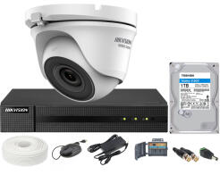 Zestaw do monitoringu Full HD, 1x kamera 2Mpx, rejestrator 4-ch, HDD 1TB - Hikvision Hiwatch | 5904035370556