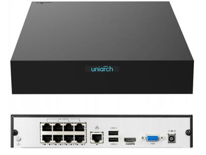 NVR-108S3-P8 - Rejestrator IP 8-kanałowy, PoE, do 6Mpx 4K, H.265, 1x HDD - Uniarch By Uniview | NVR-108S3-P8