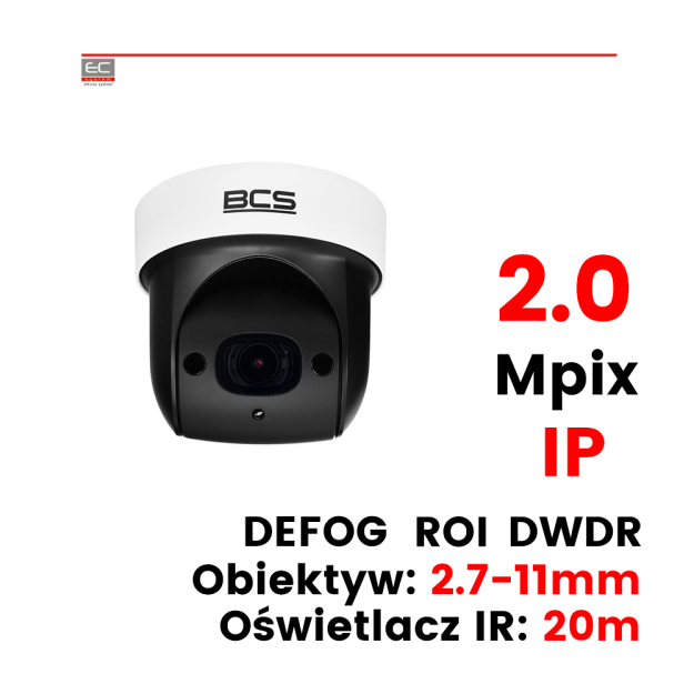 BCS-SDIP1204IR-II - Kamera obrotowa 2 Mpx, 2.7-11mm, 4x zoom, DWDR,  Ultra DNR, DEFOG, ROI, IR 20M - BCS LINE
