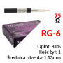 TRISET-113 PE - Przewód koncentryczny żelowany RG-6 75Ω klasa A 100m - Triset
