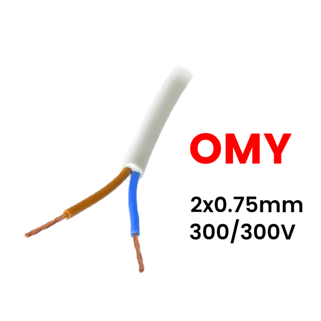 OMY 2x0.75 - Przewód elektryczny, żyły miedziane, linka - 100m