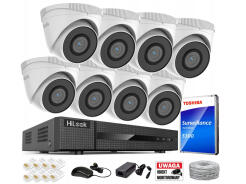 Zestaw do Monitoringu IP 5Mpx 8 Kamer IPCAM-T5 - HiLook by Hikvision | IPCAM-T5 + NVR-8CH-5MP/8P