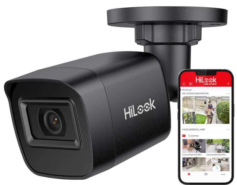 IPC-B141H-C BLACK - Kamera tubowa IP 4Mpx, 2.8mm, IR20m, PoE - HiLook by Hikvision | IPC-B141H-C BLACK