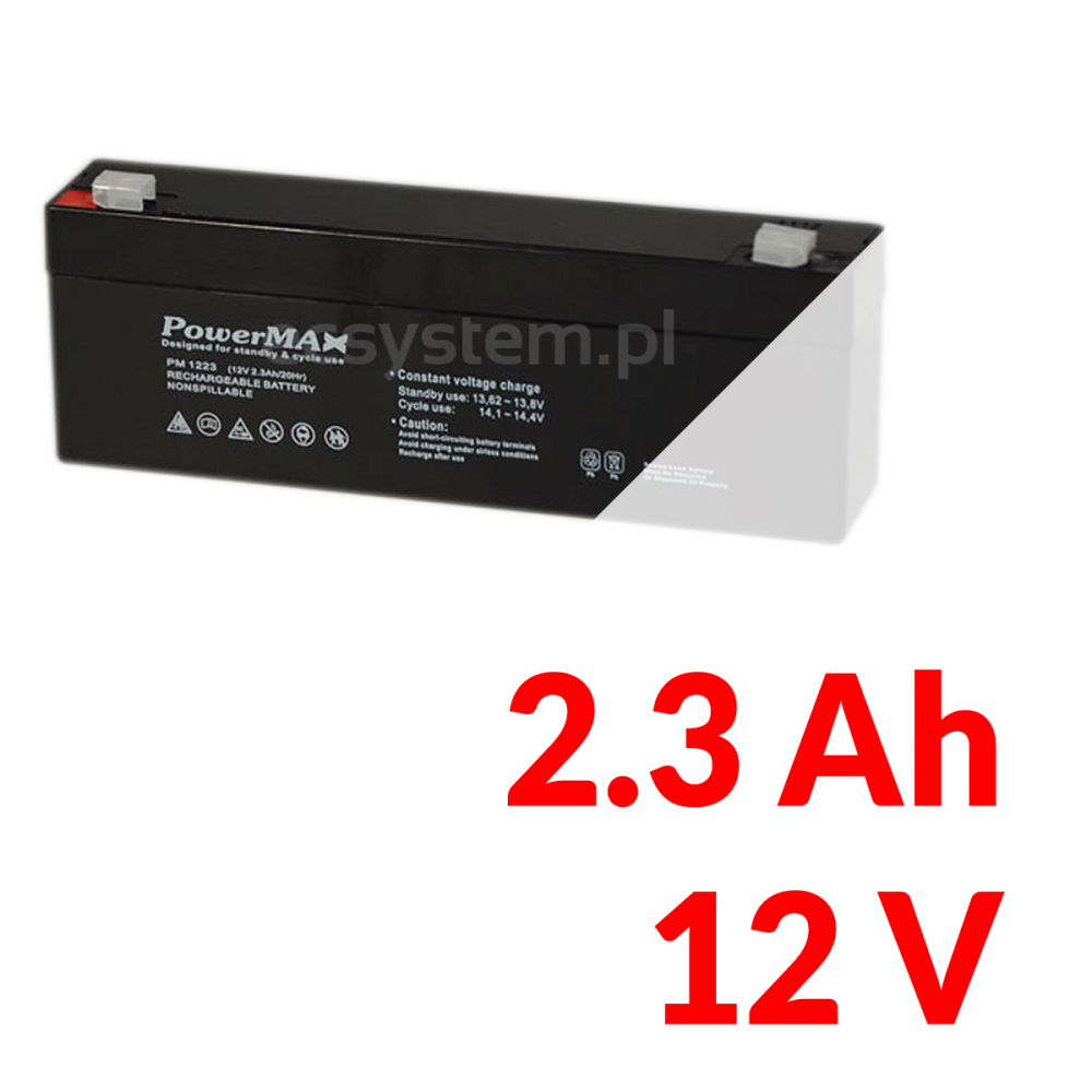PM 1223 - Akumulator PowerMAX 2,3Ah 12V - MaxBat | Sklep EC System
