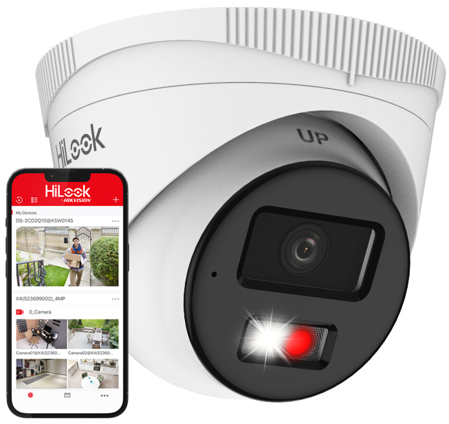 IPC-T240HA-LUC - Kamera kopułkowa IP 4MPx, 2.8mm, Smart Hybrid Light, Mikrofon - HiLook by Hikvision | 6942160461656