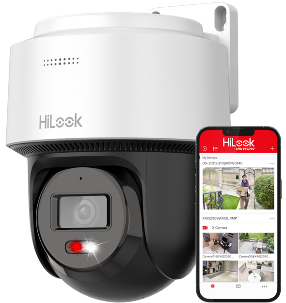 PTZ-N2C400M-DE - Kamera obrotowa IP 4Mpx, 2.8mm, Smart Hybrid Light, Autotracking Lite, Audio - Hilook by Hikvision | 6942160453255