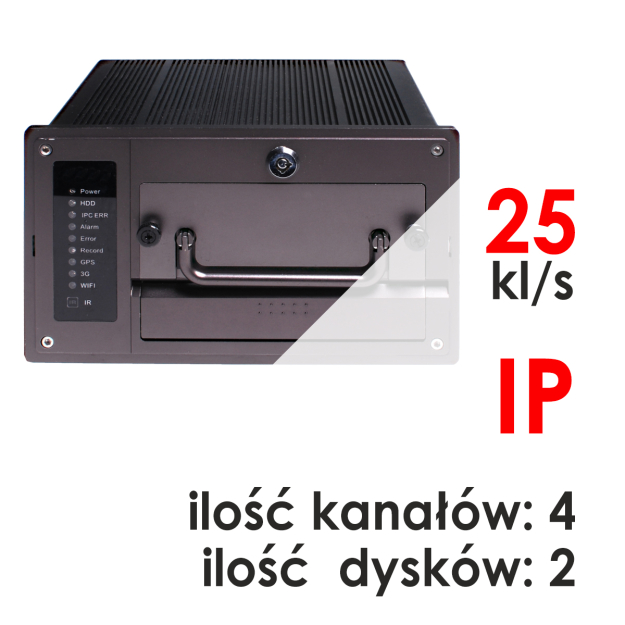 BCS-NVR0402C-P-III - Mobilny rejestrator 4-kanałowy, 2 Mpx, IP, Bitrate 32, 2xHDD - BCS Line Pro | BCS-NVR0402C-P-III