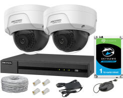 Zestaw do monitoringu IP 4Mpx, 2 kamery IK10, NVR 4xPoE, Dysk 1TB - Hikvision Hiwatch | 5904035371119