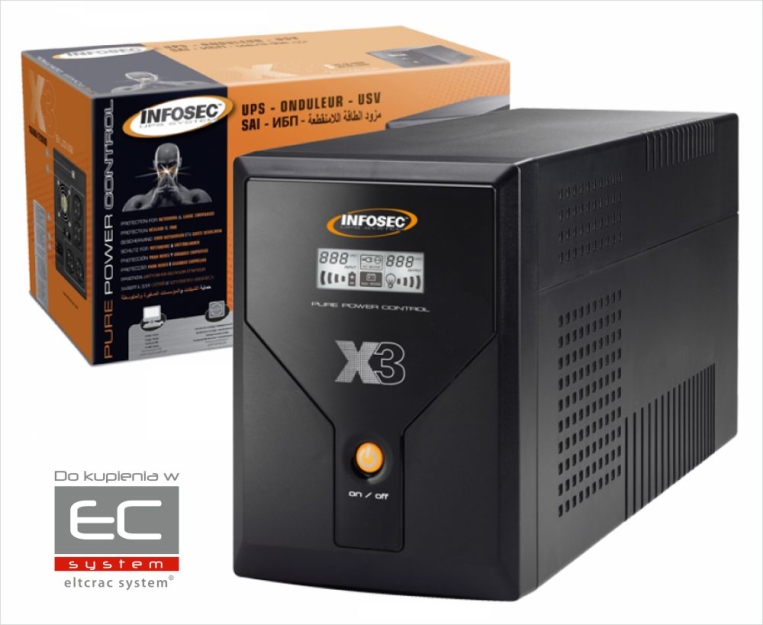 X3 EX LCD USB 2000 - Zasilacz UPS 2000VA - Infosec