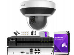 Zestaw do Monitoringu IP 4Mpx, Kamera obrotowa PTZ-C4MP, Rejestrator 4ch PoE - HiLook by Hikvision | PTZ-C4MP + NVR-4CH-4MP/4P