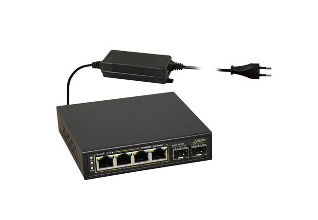 SFG64 - Switch PoE 4xPoE + 2xUplink 10/100/1000 Mbps, 120W - Pulsar | 5902135317082