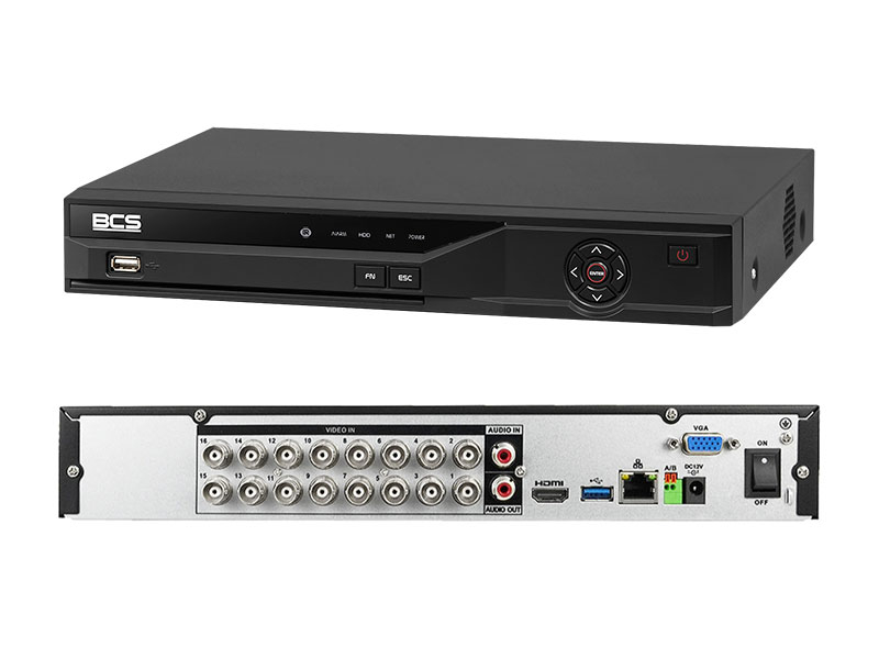 BCS-XVR16014KE-III - Rejestrator 16-kanałowy, 4K, IP HD-CVI HD-TVI AHD, 1xHDD - BCS