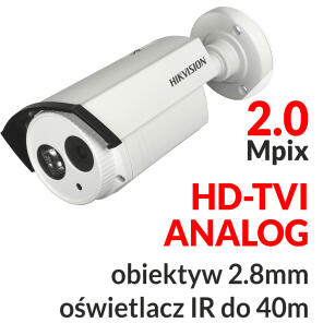 DS-2CE16D5T-IT3 - Kamera tubowa 2.0 Mpix HD-TVI / ANALOG 2.8mm IR 40m WDR - HIKVISION | DS-2CE16D5T-IT3