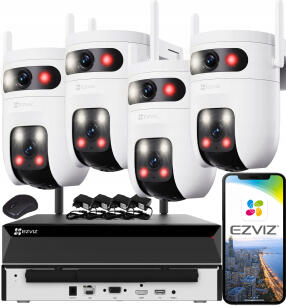 Zestaw Monitoringu WiFi 2x 3Mpx, 4 Kamery Obrotowe C9c 2K, Dual Light + Autotracking, Audio - EZVIZ | C9c 2K (x4) WIFI KIT