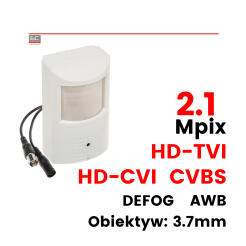 APTI-H24YK-36 - Kamera ukryta w czujce PIR - AHD, HD-CVI, HD-TVI, PAL, 2.1Mpx, 3.7 mm, WDR, Defog, 3D-DNR, AWB - ALIQUAM | APTI-H24YK-36