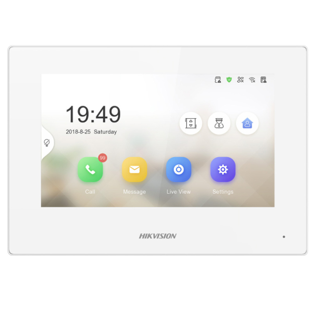DS-KH6320-WTE1-W - Monitor wideodomofonu IP, 7'' TFT LCD, PoE - Hikvision | 6941264043355