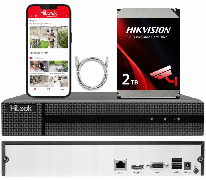NVR-108MH-D-2TB - Rejestrator IP 8-kanałowy z dyskiem 2TB, do 6Mpx, H.265+, 1x SATA - HiLook by Hikvision | NVR-108MH-D-2TB