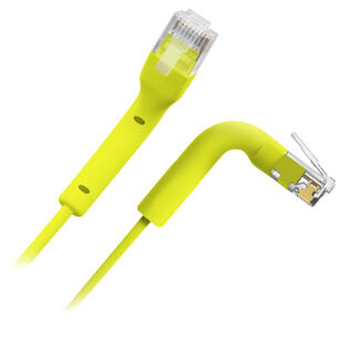 UTP6A-FLEX-150Y - Patchcord Kat.6A, U/UTP, RJ45-RJ45, 1,5m, TPE, Żółty - SAFIRE | UTP6A-FLEX-150Y
