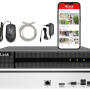 Zestaw do Monitoringu IP 4Mpx, 3 Kamery VE-NC143F-LIU, Smart Hybrid Light, Audio - Hikvision | VE-NC143F-LIU(x3) POE KIT