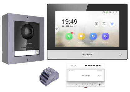 DS-KIS702 - Zestaw wideodomofonowy, 2-żyłowy, IP, Fisheye - Hikvision | 6941264043379