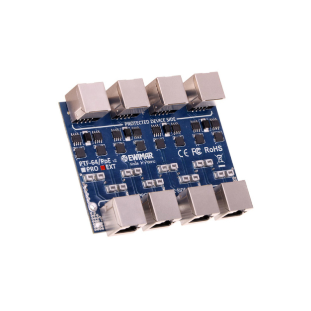 PTF-64-ECO/PoE - 4-kanałowy moduł ogranicznika przepięć sieci LAN Gigabit Ethernet - EWIMAR | 5904041750250