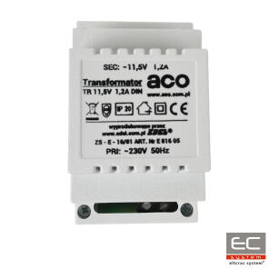 TR 11,5V 1,2A  DIN- Transformator do centrali CDN, INSPIRO lub FAMILIO na szynę DIN 11,5V 1,2A - ACO | TR 11,5V 1,2A DIN
