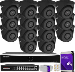 Zestaw do monitoringu IP 5Mpx, 14 Kamer IPC-T250H BLACK, PoE, IR30m - HiLook by Hikvision | IPC-T250H BLACK(x14) POE KIT