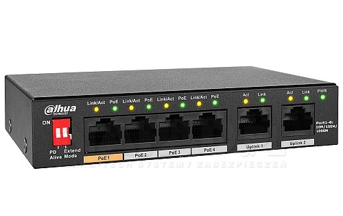 PFS3006-4GT-60 - Switch gigabitowy PoE 4+2, zarządzalny - Dahua | PFS3006-4GT-60