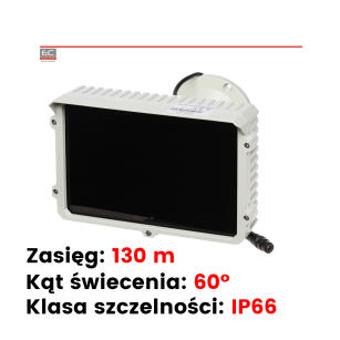 3N-130/60S2 - Reflektor podczerwieni, zewnetrzny, zasięg 130m, szyba maskująca jarzenie, IP66
