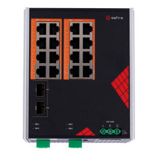 SF-SWI1816HIPOE-GF-AC-260-DIN - Switch przemysłowy PoE 16+2 10/100/1000Mbps, 120W - Safire | SF-SWI1816HIPOE-GF-AC-260-DIN