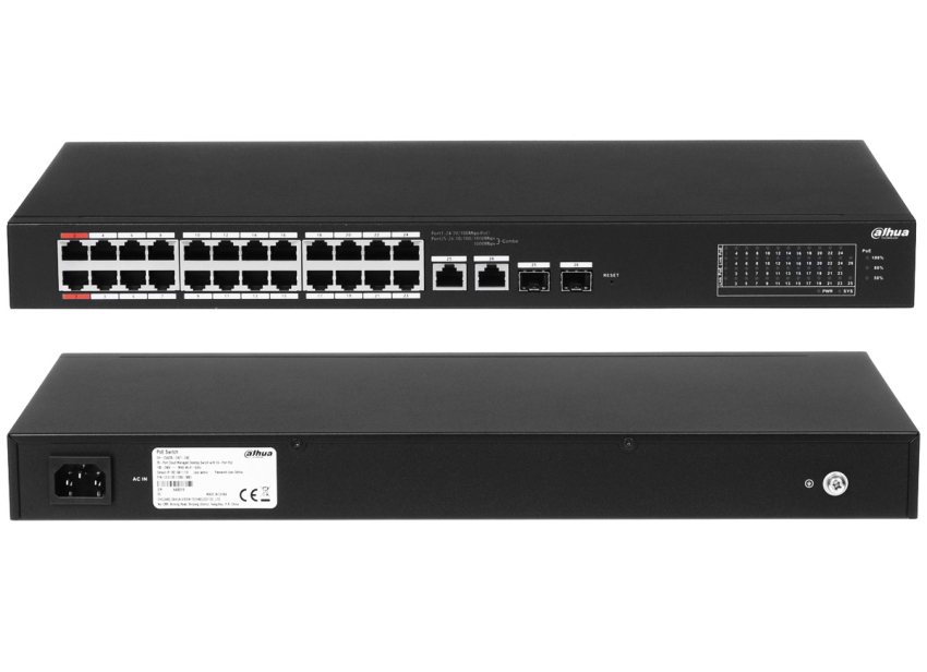 CS4226-24ET-240  - Switch PoE 24 + 2, 2x SFP, Uplink 1000Mbps, 240W, Cloud Managed - Dahua | 6923172571267