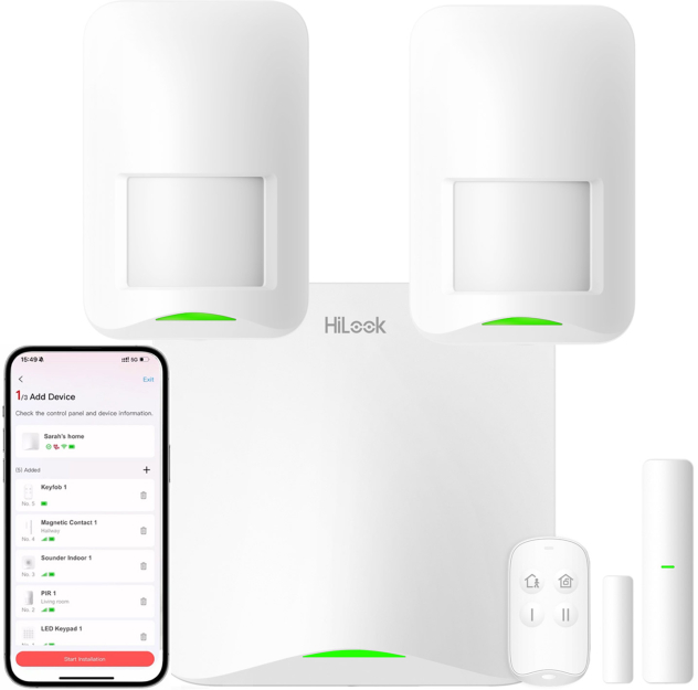 Bezprzewodowy zestaw alarmowy AX Home, 2x czujka PIR, WiFi, 4G/LTE - HiLook by Hikvision | AXHOME-KIT-2PIR