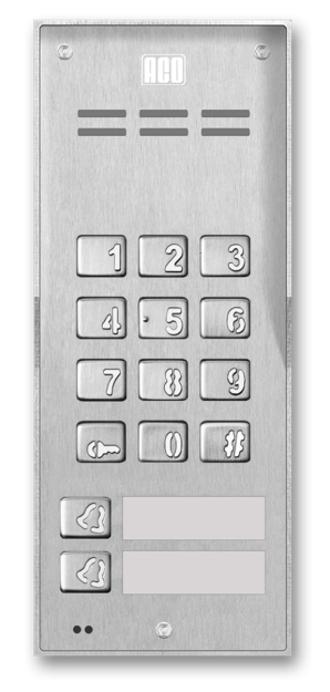 FAM-P-2NPZSACC NT - Panel do instalacji cyfrowych, 2 przyciski wywołania, klawiatura szyfrowa, czytnik zbliżeniowy (ACC) - ACO | FAM-P-2NPZSACC NT
