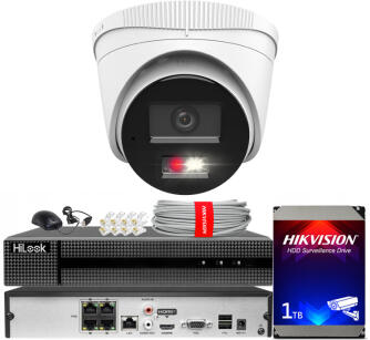 Zestaw do monitoringu IP 8Mpx 4K, 1 Kamera IPC-T280HA-LU PoE  - HiLook by Hikvision | IPC-T280HA-LU (x1) POE KIT