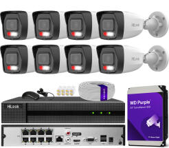 Zestaw do monitoringu IP 8Mpx 4K, 8 Kamer IPC-B180HA-LU, PoE  - HiLook by Hikvision | IPC-B180HA-LU(x8) POE KIT