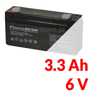 PM 633 - Akumulator PowerMAX 3,3AH 6V - MaxBat | PM 633