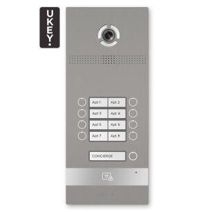 BI-08FB SILVER - Panel bramowy IP, 8-lokatorski, UKEY, SIP 2.0 - BasIP | 5060514913192