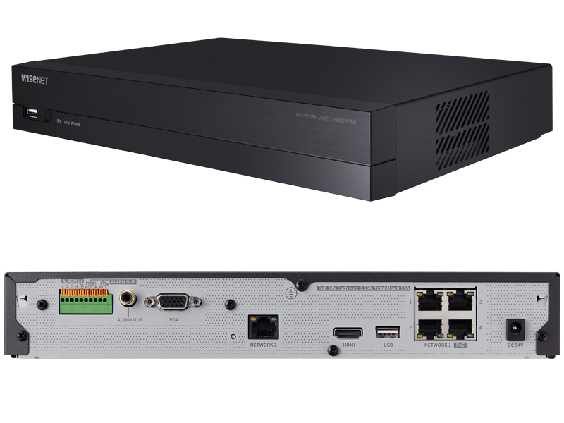 XRN-420S NVR 4CH 6TB 2022年 WISENET Wisenet XRN-420S 4 Channel NVR - Network Video Recorder