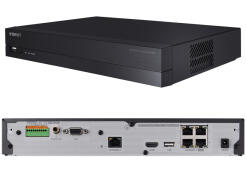 XRN-420S - Rejestrator 4-kanałowy IP, do 8Mpx, 1xHDD, H.265, PoE, Wisenet Q - Hanwha Techwin | XRN-420S