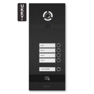 BI-04FB BLACK - Panel bramowy IP, 4-lokatorski, UKEY, SIP 2.0 - BasIP | 5060514913147