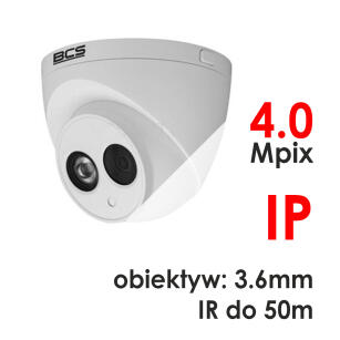 BCS-DMIP2401AIR-II - Kamera kopułkowa 4.0 Mpix IP 3.6mm IR 50m WDR - BCS
