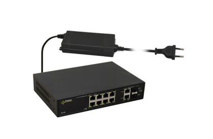 SF108-90W - Switch PoE 8xPoE + 2xUplink 10/100/1000 Mbps, 240W - Pulsar | 5902135316313