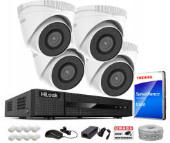 Zestaw do Monitoringu IP 5Mpx, 4 Kamery IPCAM-T5, Rejestrator PoE - HiLook by Hikvision | IPCAM-T5 + NVR-4CH-5MP/4P