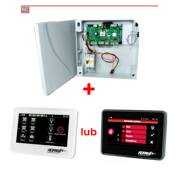 ZP-OptimaGSM-SET-TPR-4W/-4B - Zestaw centrala alarmowa + panel dotykowy 4,3