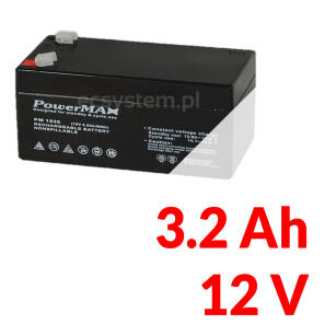 PM 1232 - Akumulator PowerMAX 3,2Ah 12V - MaxBat | PM 1232