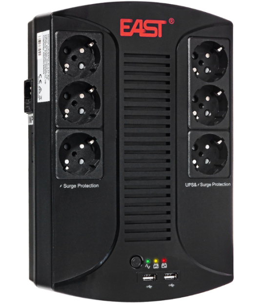 UPS650-D-LI/LED - Zasilacz UPS LED, 650VA/390W, 6x230V, Line-Interactive - EAST | 5904194150679